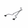 Picture of 15-23 Dodge Challenger T304 Stainless Steel 3 Inch Dual Cat Back Quad Tips with Carbon Fiber Tips (Race Version) Exhaust System MBRP