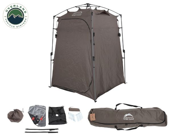 Picture of Portable Shower and Privacy Room Retractable Floor, Amenity Pouches 5x7 Foot Quick Set Up Overland Vehicle Systems