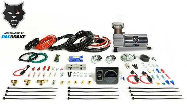 Picture of Premium In Cab Control Kit For Simultaneous Spring Activation W/HP325 Compressor Air Spring Dash Switches Pre Built Harnesses Fittings Fasterners and Everything Required For a Complete Install Pacbrake