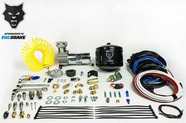 Picture of Onboard Air Kit with 1/2 Gallon Air tank W/Air Compressor Air Tank Fittings Pressure Switch Relay Electrical Connectors Required Accessories Pacbrake