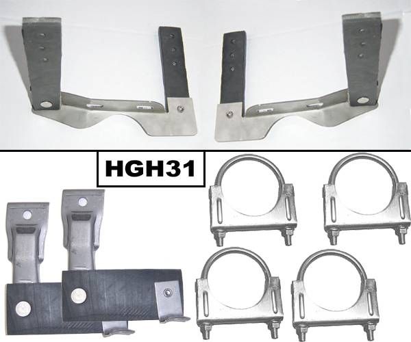 Picture of Exhaust System Hanger Kit 68-72 Chevelle Incl Tailpipe Hangers/Muffler Hangers/(4) U Clamps Natural 304 Stainless Steel Pypes Exhaust
