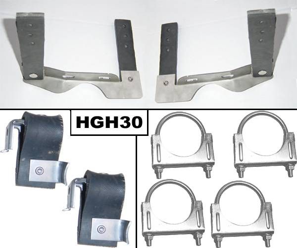 Picture of Exhaust System Hanger Kit 64-72 GTO Incl Pair Muffler Hangers/Tailpipe Hangers/(4) 2.5 in U Clamps Natural 304 Stainless Steel Pypes Exhaust