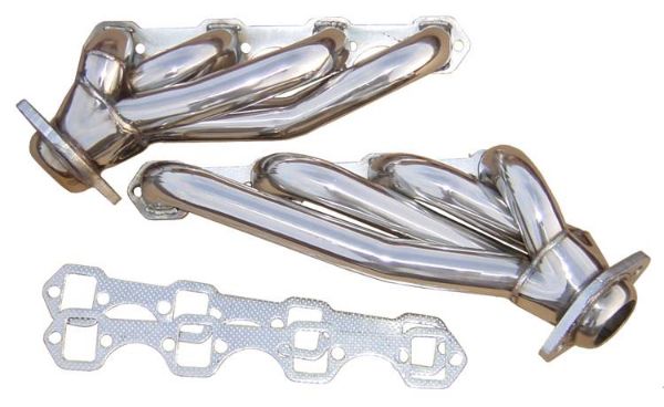 Picture of Shorty Exhaust Header 79-93 Ford Mustang 50 Hardware/Gaskets Incl Polished 304 Stainless Steel Pypes Exhaust