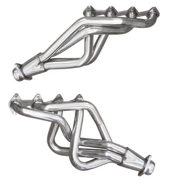 Picture of Exhaust Header 05-10 Mustang GT 3/4 in Length Design Long Tube H-Pipe And Hardware Incl Polished 304 Stainless Steel Incl PN HFM55] H-Pipe Pypes Exhaust