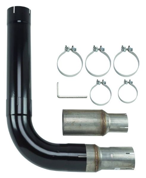 Picture of Diesel Single Stack Kit 5 in Single Exit Black Finish Hardware Incl 409 Stainless Steel Pypes Exhaust