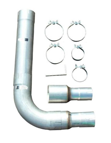 Picture of Diesel Single Stack Kit 5 in Single Exit Natural Finish Hardware Incl 409 Stainless Steel Pypes Exhaust