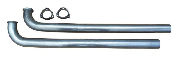 Picture of Exhaust Manifold Down Pipe 2.5 in w/HO Or Ram Air (2) 3 Bolt Flanges Hardware Incl Natural 409 Stainless Steel Pypes Exhaust