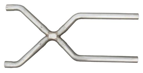 Picture of Exhaust X-Pipe Kit Intermediate Pipe 3.5 in Crossover Hardware Incl Natural 409 Stainless Steel Pypes Exhaust