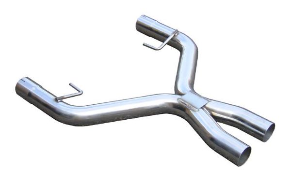 Picture of Exhaust X-Pipe Kit Intermediate Pipe 05-10 Ford Mustang GT 2.5 in Hardware Incl Natural 409 Stainless Steel Pypes Exhaust