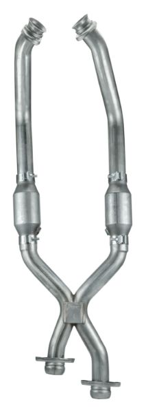 Picture of Mustang Exhaust X-Pipe Kit Intermediate Pipe For Mustang GT, LX 2.5 in w/Cats Hardware Incl Polished 304 Stainless Steel Pypes Exhaust