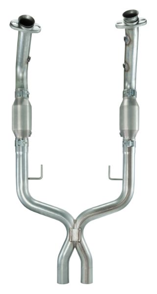 Picture of Mustang GT Exhaust X-Pipe Kit Intermediate Pipe For 05-10 Mustang GT 2.5 in w/Ceramic Cats Hardware Incl Natural 304 Stainless Steel Pypes Exhaust