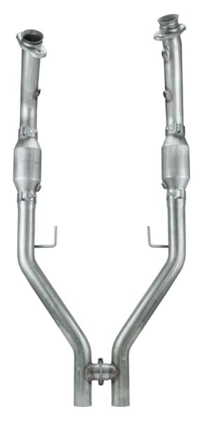 Picture of Mustang Exhaust H Pipe For Short Tube Headers Catted 2.5 Inch H-Pipe For 05-10 Mustang GT Hardware Incl Natural 409 Stainless Steel Pypes Exhaust