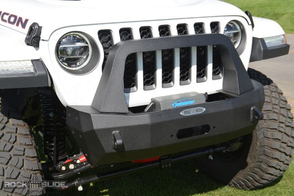 Picture of Jeep JL Shorty Front Bumper For 18-Pres Wrangler JL Complete With Winch Plate Rigid Series Rock Slide Engineering