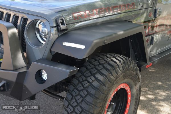 Picture of Jeep JL Front Fender Flares For 18-Pres Wrangler JL With OEM LED Light Package Rock Slide Engineering