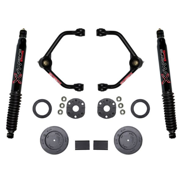 Picture of 3 Inch Suspension Lift Kit With Front Strut Spacers Front Upper A-arms Rear Coil Spring Spacers Rear Bump Stop Spacers And Rear Black Max Shocks 2019-2021 Ram 1500 Skyjacker