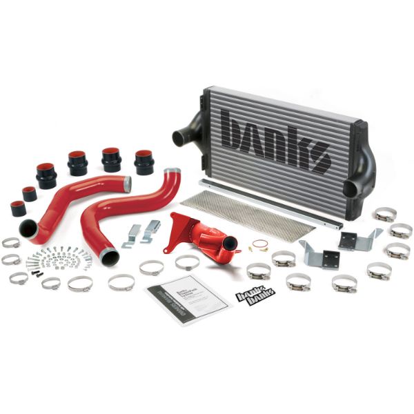 Picture of Intercooler System W/Boost Tubes Tubes (red powder-coated) 99 Ford 7.3L Banks Power