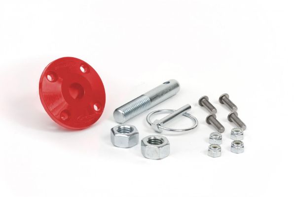 Picture of Hood Pin Kit Red Single Includes Polyurethane Isolator Pin Spring Clip and Related Hardware Daystar