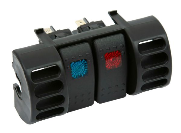 Picture of 87-96 Jeep TJ Upper Air Vent Switch Pod W/ 2 Rocker Switches Blue and Red Daystar