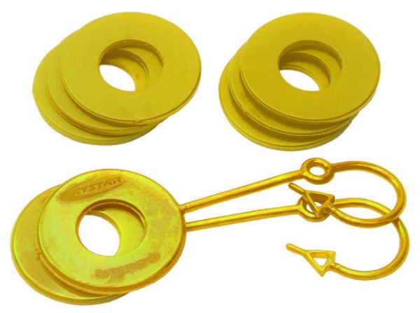 Picture of D Ring Isolator Washer Locker Kit 2 Locking Washers and 6 Non-Locking Washers Yellow Daystar