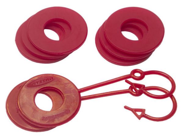 Picture of D Ring Isolator Washer Locker Kit 2 Locking Washers and 6 Non-Locking Washers Red Daystar