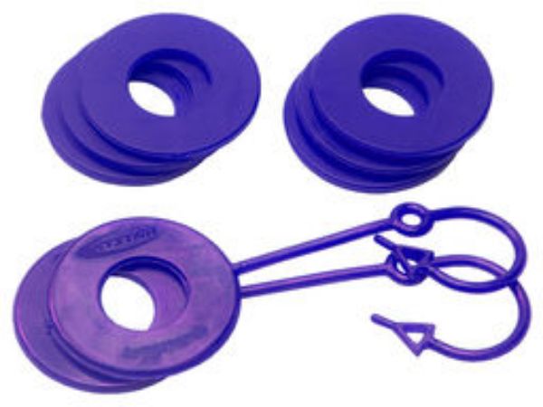 Picture of D Ring Isolator Washer Locker Kit 2 Locking Washers and 6 Non-Locking Washers Purple Daystar