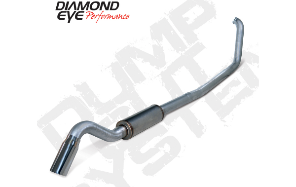 Picture of Turbo Back Exhaust Ford 7.3 Liter Underbody Exit Single Turn Down With Muffler Stainless Diamond Eye