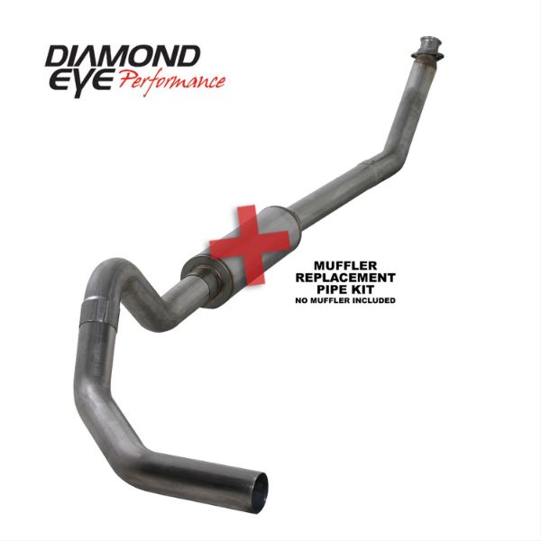 Picture of Turbo Back Exhaust No Muffler For 94-02 Dodge RAM 2500/3500 5.9L Cummins 4 Inch Stainless Diamond Eye