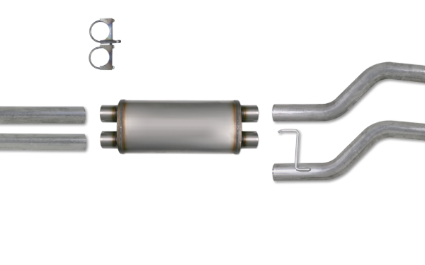 Picture of Cat Back Exhaust 04-12 Nissan Titan 5.6L 3.5 Inch Dual Side With Muffler Aluminized Diamond Eye