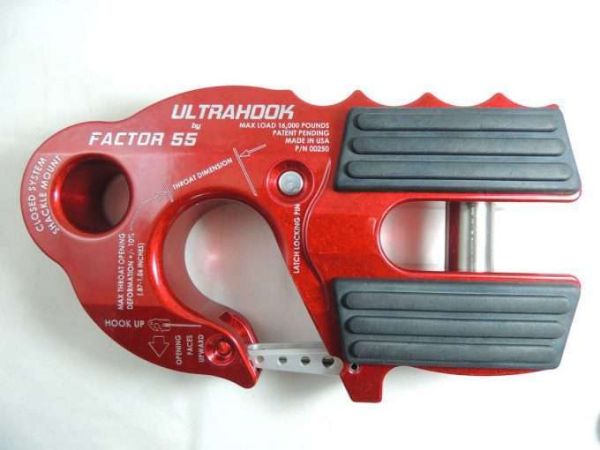 Picture of UltraHook Winch Hook W/Shackle Mount Red Factor 55