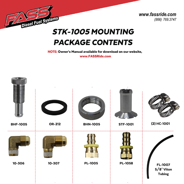 Picture of FASS Fuel Systems Diesel Fuel Bulkhead And Viton Suction Tube Kit (STK-1005) FASS