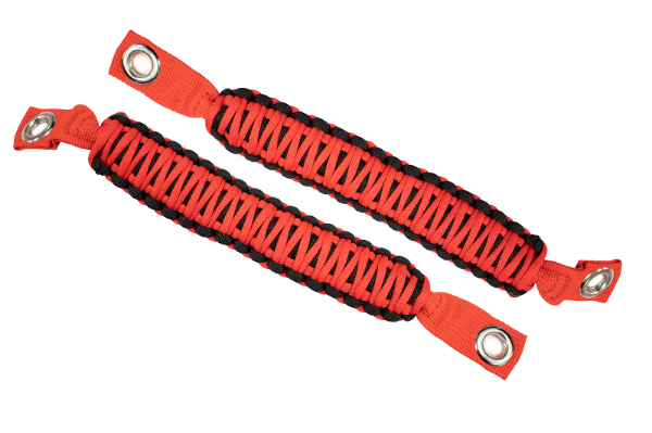 Picture of Paracord Grab Handles for A Pillar Sound Bar 07-18 Wrangler JK Red Fishbone Offroad