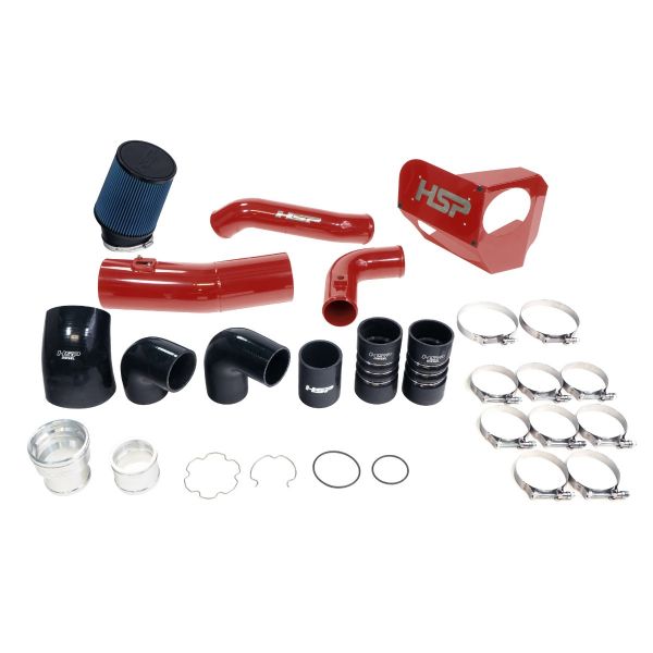 Picture of HSP Intake And Intercooler Bundle Kit For 2020-2022 Ford Powerstroke F250/350 6.7 Liter-Flag Red