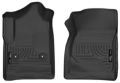 Picture of 14-18 Chevrolet Silverado 1500/2500 HD/3500 HD Front Floor Liners Black Husky Liners