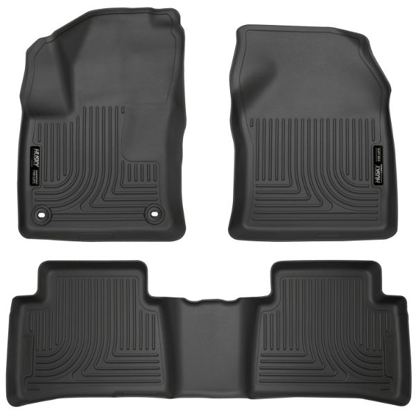 Picture of 16-17 Toyota Prius, 17 Toyota Prius Prime Front & 2nd Seat Floor Liners Black Husky Liners
