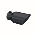 Picture of Black Coated Exhaust Tail Pipe Tip 6 Inch OD Dual Wall Angled 4 Inch Inlet 12 Inch Length MBRP