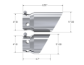 Picture of 4 Inch Inlet 5 Inch Tip Cover Set-6 3/4 Inch And 9 3/4 Inch Length T304 Stainless Steel MBRP