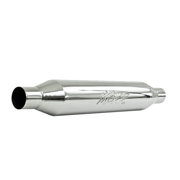 Picture of Exhaust Resonator 2.25 Inch Inlet/Outlet 22 Inch Body 26 Inch Overall T304 Stainless Steel MBRP