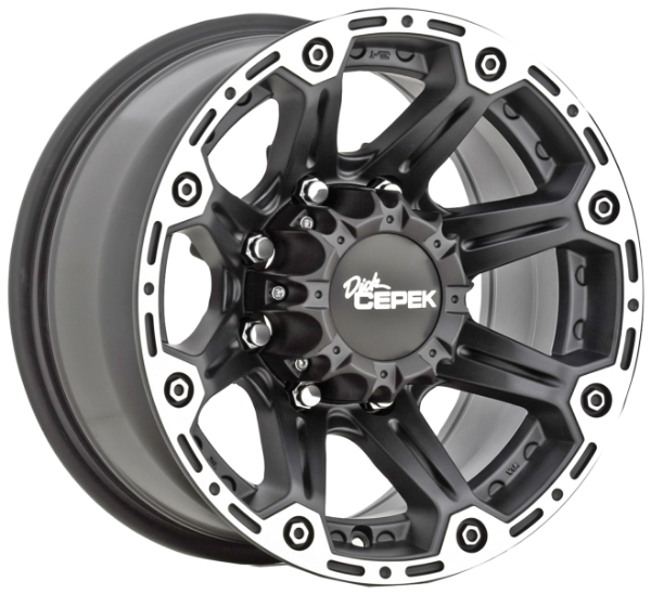 Picture of DC Torque Light Truck Wheel 17X8.5 5X5.0 5.0 Back Space Matte Black Machined Mickey Thompson