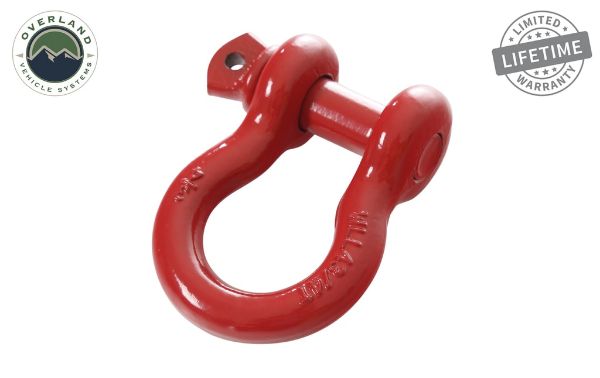 Picture of Recovery Shackle 3/4 Inch 4.75 Ton Steel Gloss Red Overland Vehicle Systems