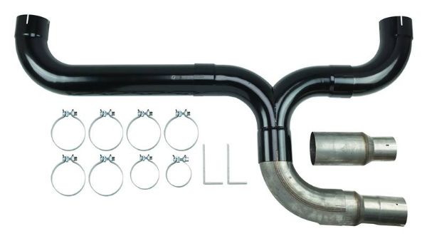 Picture of Diesel Dual Stack Kit 5 in Dual Exit Black Finish Hardware Incl 409 Stainless Steel Pypes Exhaust