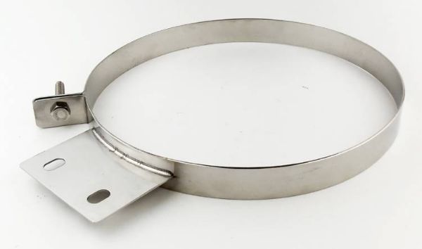 Picture of Diesel Stack Exhaust Clamp 10 in Polished 304 Stainless Steel Pypes Exhaust