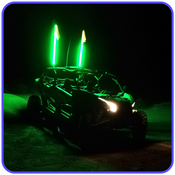 Picture of LED Light Whip 4 Foot Green W/Included Quick Disconnect Pyramid LED Whips
