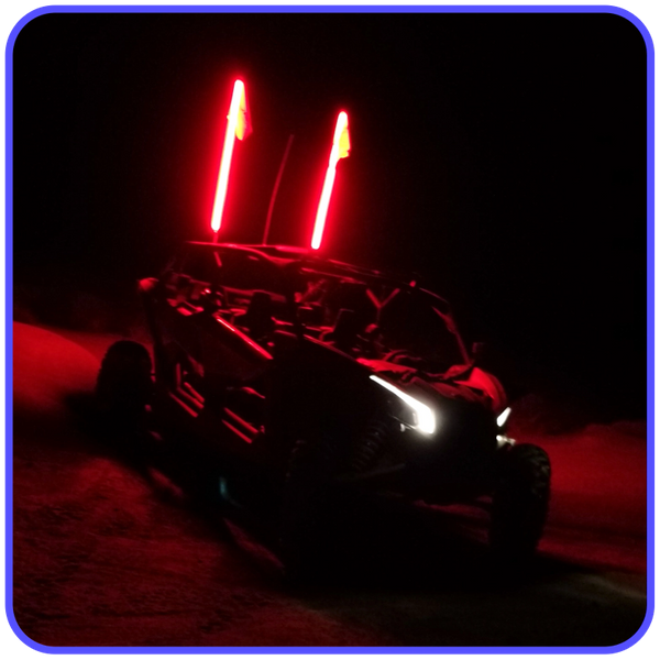 Picture of LED Light Whip 3 Foot Red W/Included Quick Disconnect Pyramid LED Whips