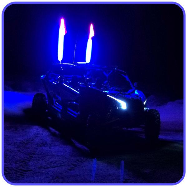 Picture of LED Light Whip 4 Foot Blue W/Included Quick Disconnect Pyramid LED Whips
