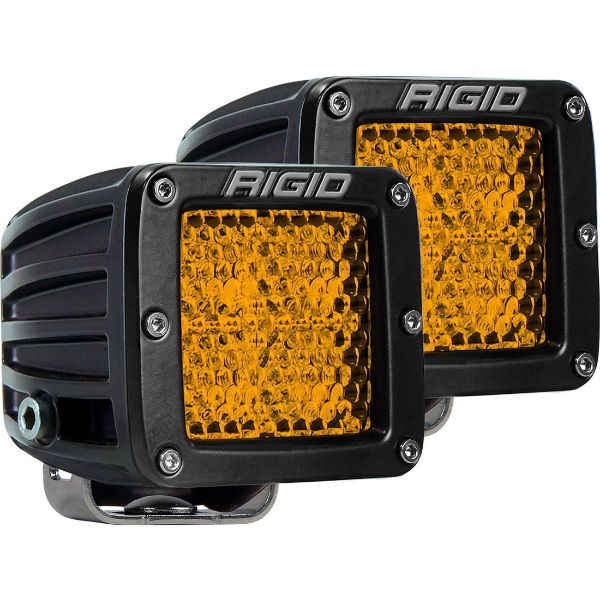 Picture of Diffused Rear Facing High/Low Surface Mount Yellow Pair D-Series Pro RIGID Industries