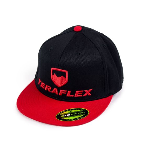 Picture of Premium FlexFit Two Tone Flat Visor Hat Black Small / Medium TeraFlex