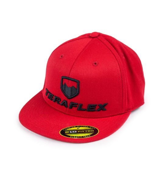 Picture of Premium FlexFit Flat Visor Hat Red Small / Medium TeraFlex