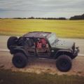 Picture of Jeep Wrangler Sunshade For 07-18 Wrangler JK 2 Door Black Nylon Combat Off Road