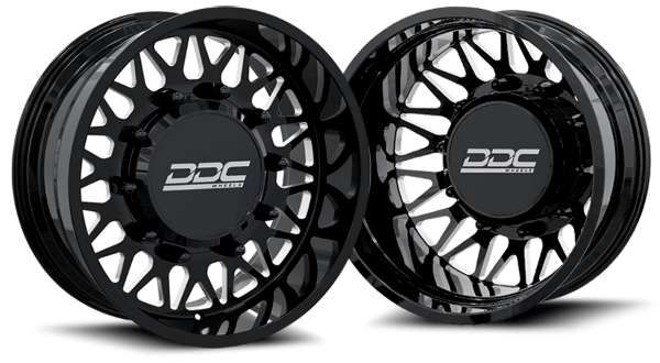 Picture of Dually Wheels The Mesh Forged 22x8.25 8x210 Black/Mill SS Fronts 11-23 Silverado/Sierra 3500 DDC Wheels