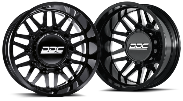 Picture of Dually Wheels Aftermath Black/Mill 22x8.25 8x200 SS Fronts For 05-23 Ford F-350 11-14 F-450 DDC Wheels